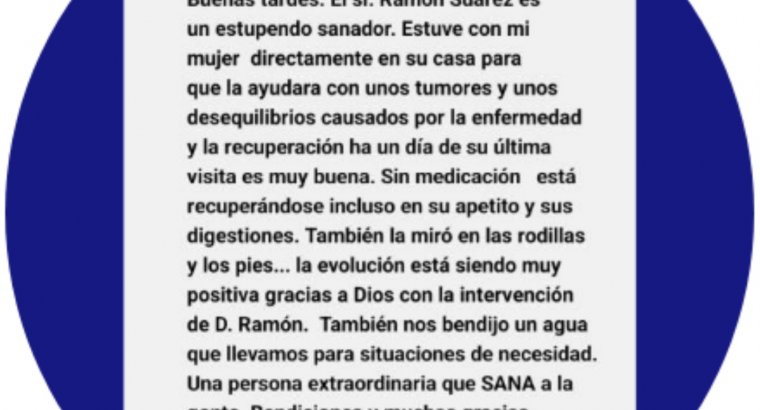 Sanador español ofrece eficaces y serias consultas