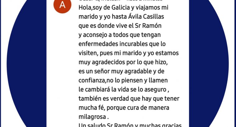 Sanador español ofrece eficaces y serias consultas