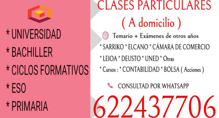 CLASES UNIVERSIDAD. ( Temario+ Exámenes de otros años )