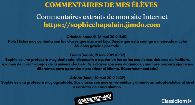 Profesora nativa de francés para hispanohablantes y ang