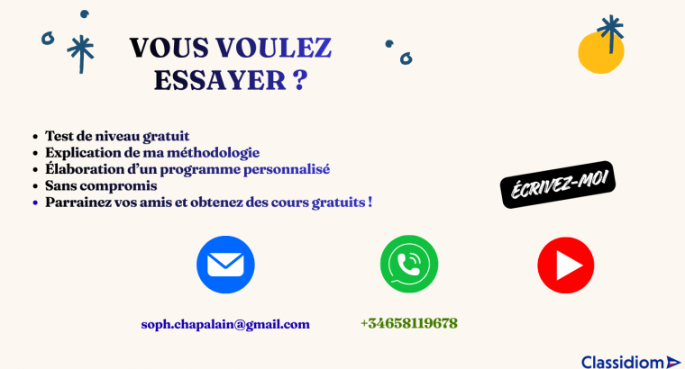 Profesora nativa de francés para hispanohablantes y ang